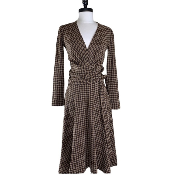 Daniela Corte gold metallic houndstooth dress size S - Picture 1 of 10